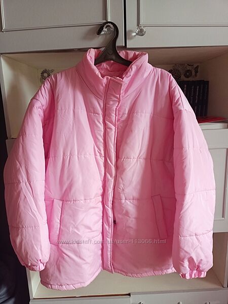 Куртка пуффер рожевого кольору, зима, розм С-М