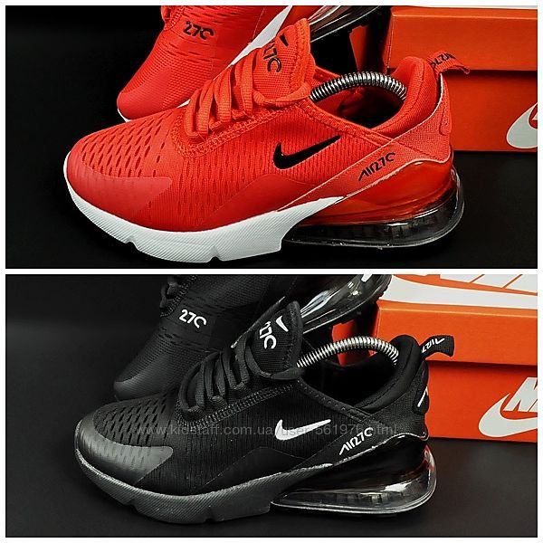 Женские кроссовки Nike Air Max 270 красные и черные с