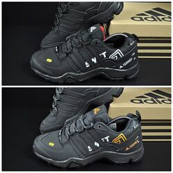 Демисезонные мужские кроссовки Adidas Terrex Swift черные и серые н