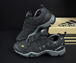 Демисезонные мужские кроссовки Adidas Terrex Swift черные с серым с