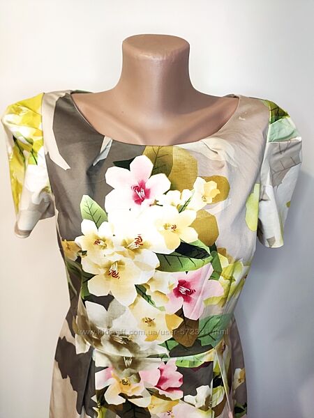 Oasis шикарное платье миди в цветочный 3d принт