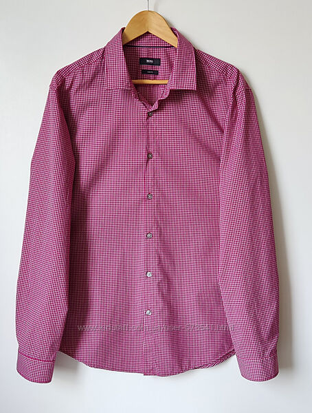 Оригінальна сорочка в клітку від boss, xl