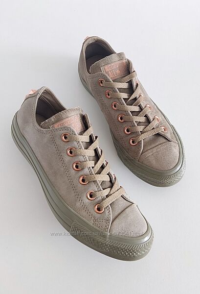 Оригінальні замшеві кеди converse all star кольору хакі