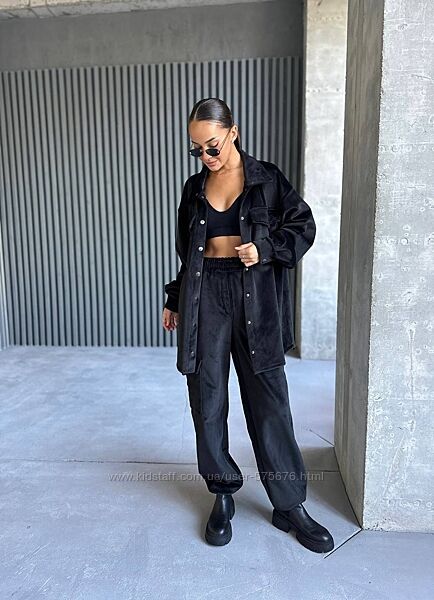 Костюм з велюру штани джогери р.42-46