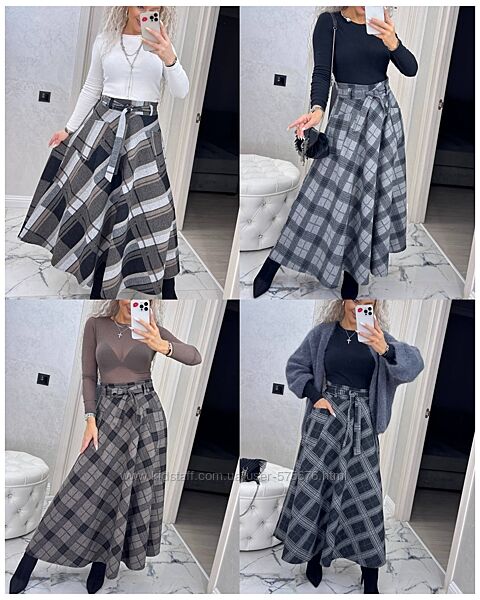 S, M, L, XL, 2XL, 3XL Спідниця міді максі утеплений трикотаж з вовною