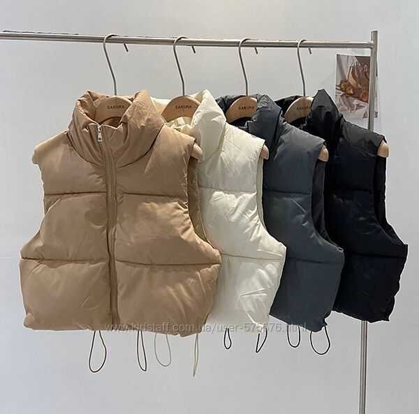 42-44, 46-48, 50-52, 54-56 Жилетка якісна плащівка Канада, синтепон 150