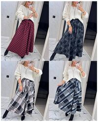 S, M, L, XL Спідниця максі утеплений трикотаж з вовною
