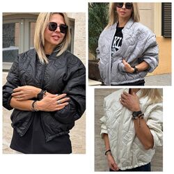 Стильний обємний бомбер куртка оверсайз, плащівка, синтепон 150