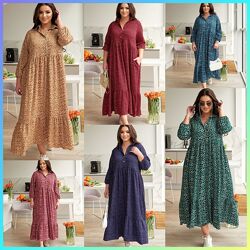 Акція 48-50 52-54 56-58 сукня вільного крою турецька жатка