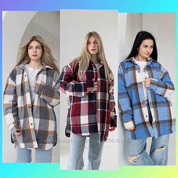 XS, S-M, L-XLсорочка-жакет  верх фланель, утеплювач синтепон 60