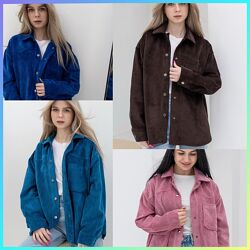 XS, S-M, L-XLВельветова рубашка в рубчик 