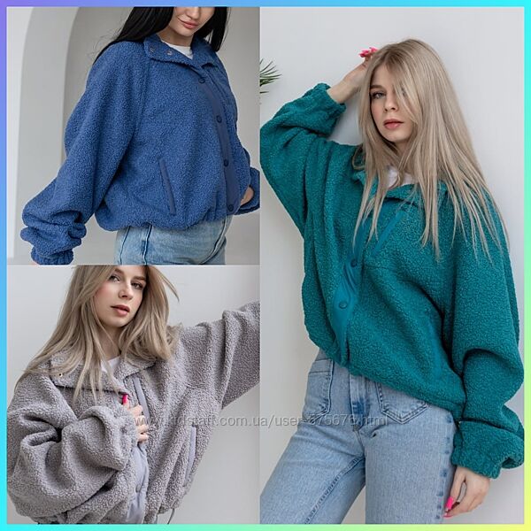 XS, S-M, L-XLКуртка з букле-тедді на флісі