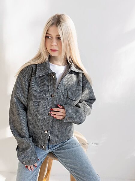 XS, S-M, L-XL Кашемірова укорочена сорочка на кнопках