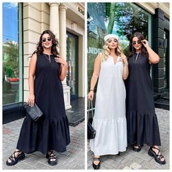 42-44, 46-48, 50-52, 54-56 сукня довга льон