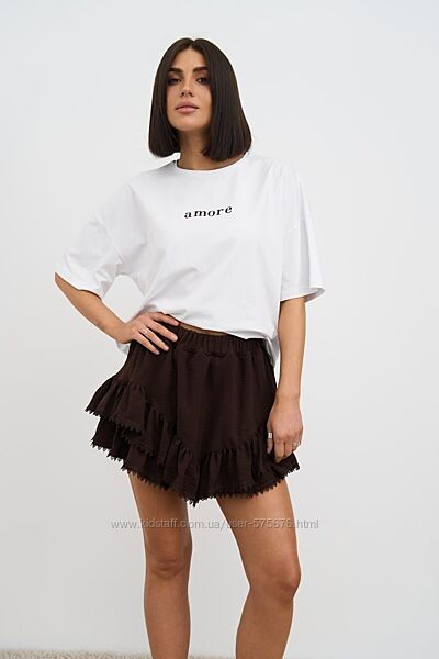 XS-S, M-L Трендова Спідниця-шорти американський креп преміальної якості
