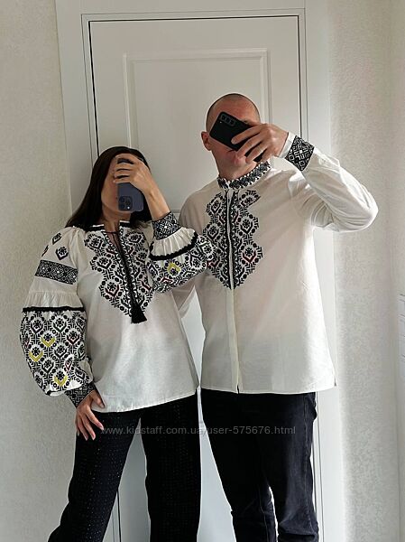 S, M, L, XL Чоловіча вишиванка сорочка