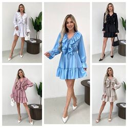 S, M, L, XL трендова сукня з рюшами софт