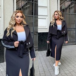 48-50, 52-54, 56-58 костюм піджак зі спідницею костюмна тканина