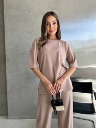 Акція S, M, L, XL зручний та комфортний літній  костюмчик рубчик