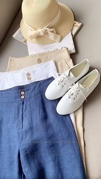 42-44, 46-48, 50-52 Жіночі літні штани льон