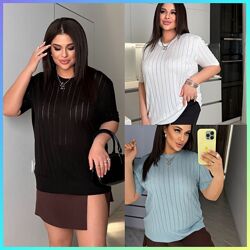 Акція Тонка ажурна літня кофтинка оверсайз до ОГ 126-128см