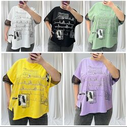 52-56 футболка котон супер батал оверсайз