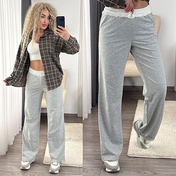 42-44, 46-48, 50-52 стильні штани палаццо якісна двунитка