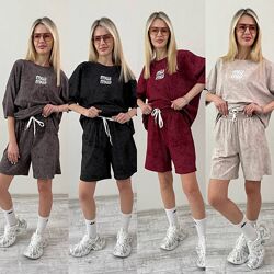 S, M, L, XL костюм футболка оверсайз та шорти кулір тай-дай Туреччина