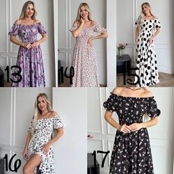 42-48 Жіноча сукня софт максі з коротким рукавом софт