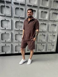 m l xl 2хл чоловічий костюм льон жатка