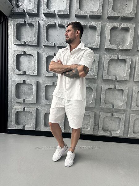 m l xl 2хл чоловічий костюм льон жатка