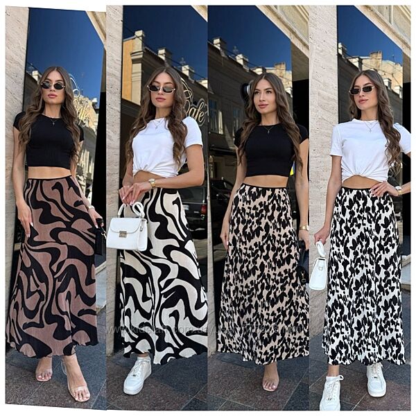 42-44, 46-48 Спідниця-плісе довжиною міді в трендовому дизайні