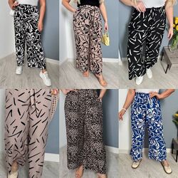 50-52, 54-56, 58-60 вільні брюки з натурального щільного штапелю