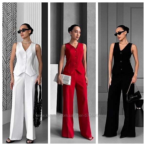 S, M, L, XL Трендовий костюм двійка з жилетом