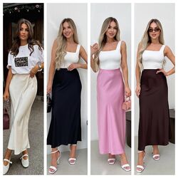 S, M, L, XL Шовкова спідниця максі