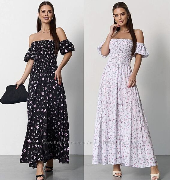 S, M, L, XL сукня максі з жаткою на грудях штапель