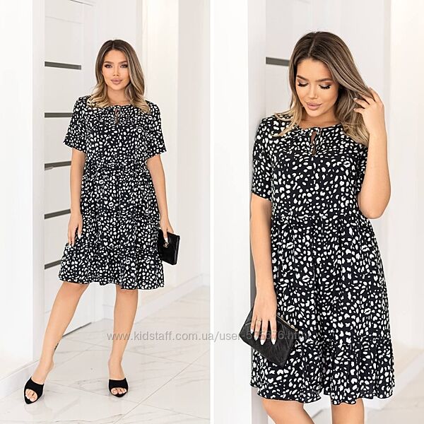 р.42 до 56р. Сукня зі штапелю вільного крою штапель