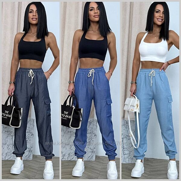 р.42 до 52р. Жіночі джогери льон бохо