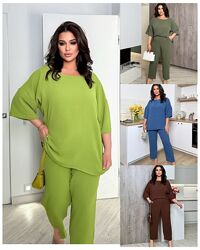 Акція р.50 до 60р. Костюм креп жатка батал