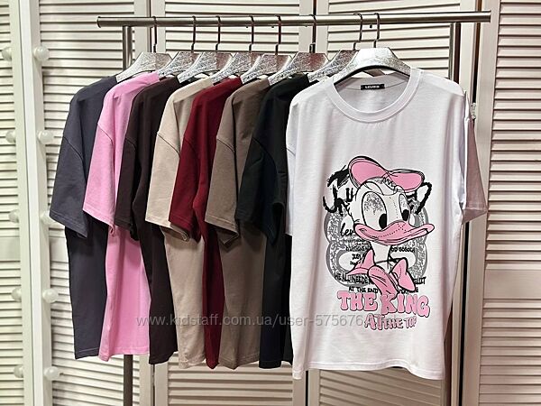 футболка оверсайз Туреччина Великий вибір Хіт сезону з накатом ОГ до 120 см