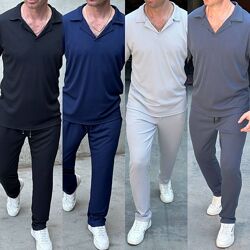 46-48, 50-52, 54-56 Чоловічий трендовий повсякденний костюм в рубчик