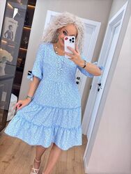 р.46 до 56р. Сукня ярусами ніжніший софт