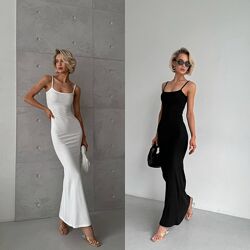 XS-S, M-L Сукня-майка із утягуючого рубчика з регулюємими бретельками