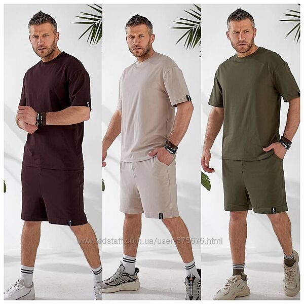 р.48 до 62р. Костюм шорти та футболка кулір Туреччина