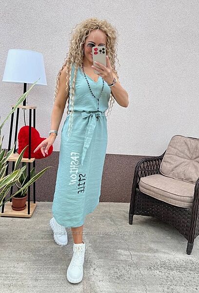 р.46 до 54р. Сукня майка льон