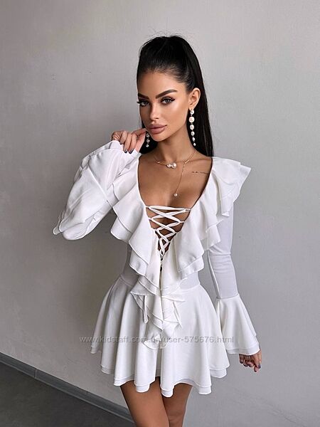 S, M сукня з воланами креп дайвінг