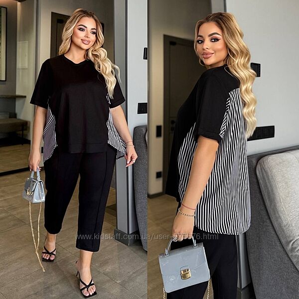 р.50 до 62р. Прогулянковий костюм якісний літній трикотаж, софт