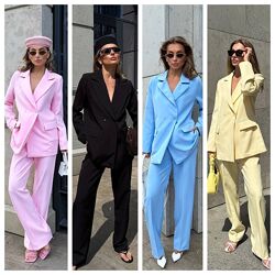 S, M, L, XL жіночий костюм піджак та брюки костюмний креп