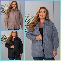 р.48 до 64р. Стьобана куртка вільного крою на синтопоні 100