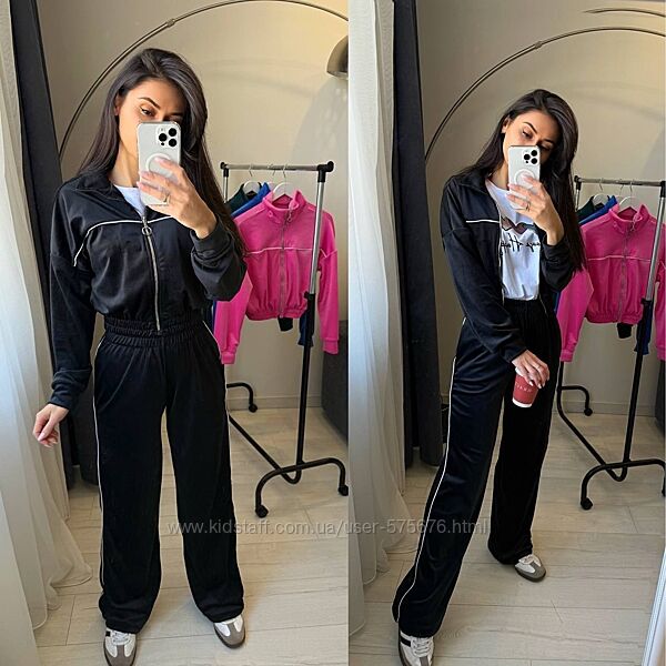 42-44, 46-48, 50-52 Костюм кофта та штани велюр